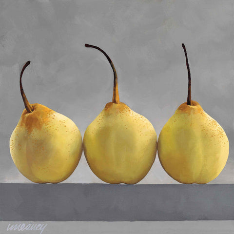 Chinese Pears by Linda Alexander, Fine Art Greeting Card, Oil, Three chinese pears