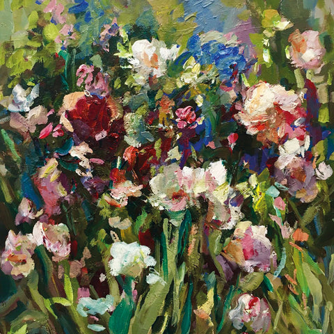 Art greeting card, painting of wild flowers.