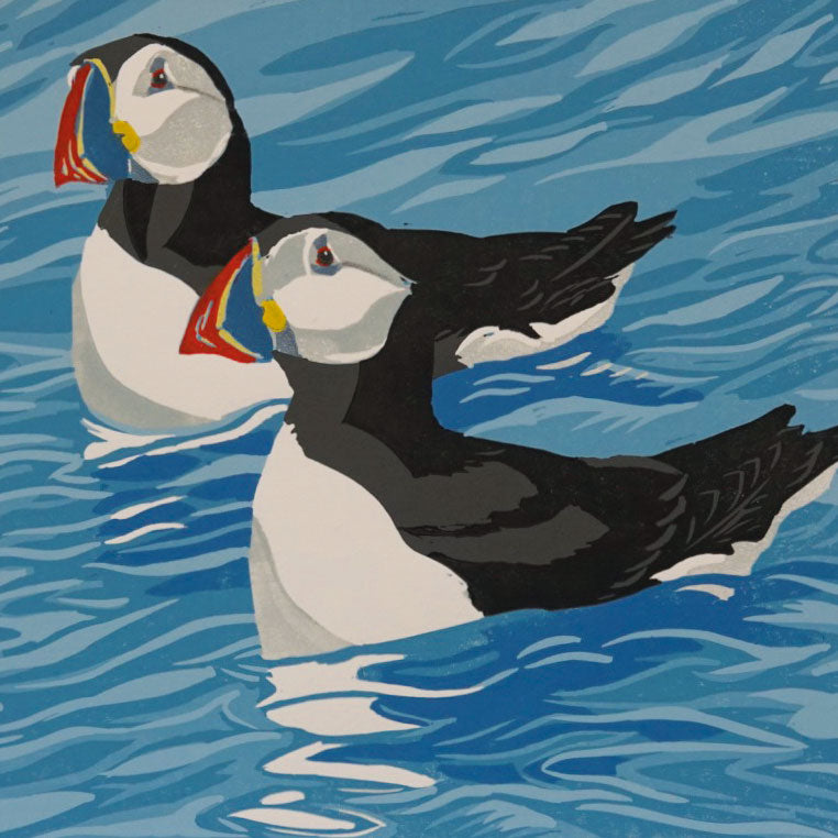 JOH001 Puffins on the Sea