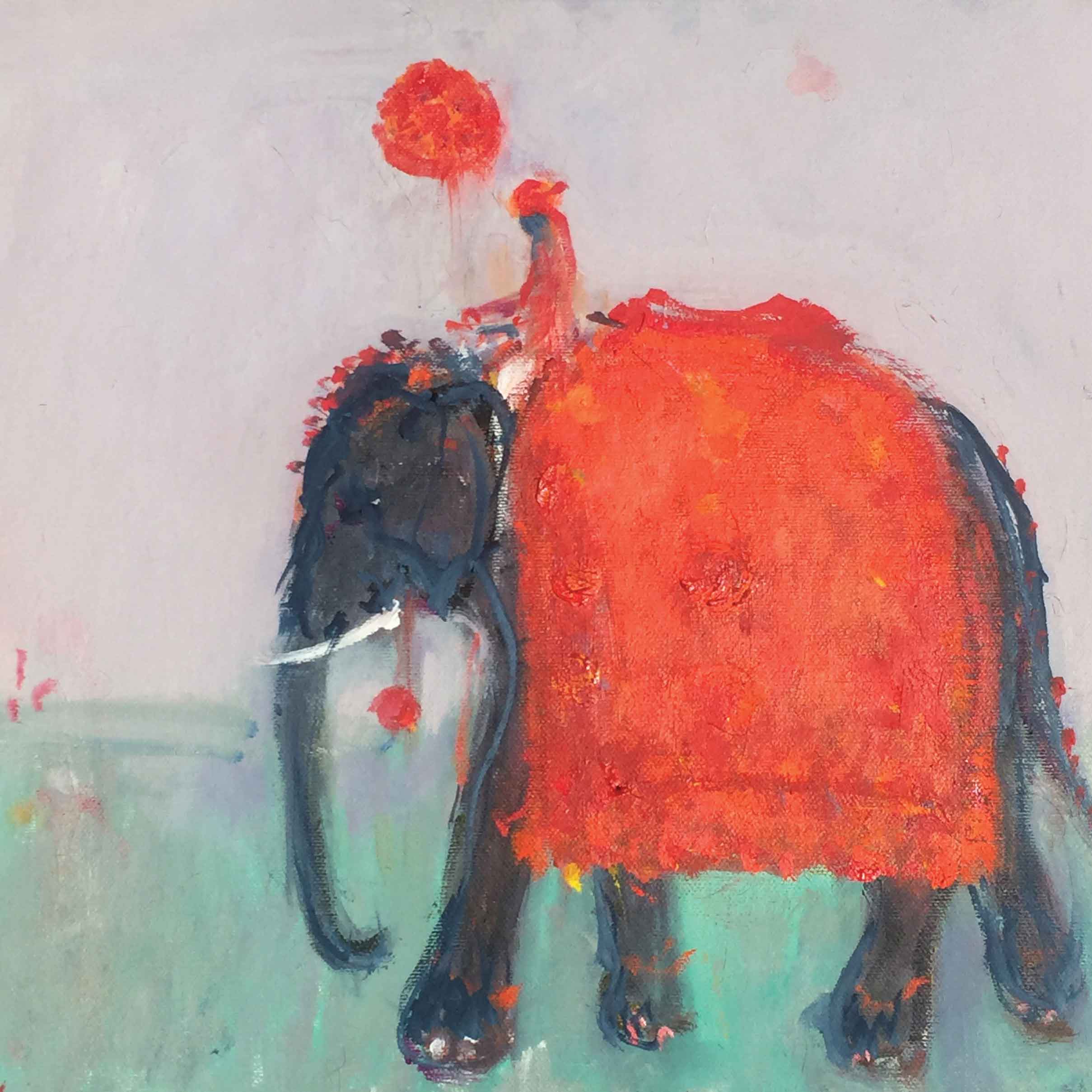 Blank art notecard pack by Ann Shrager, Diwali Elephant