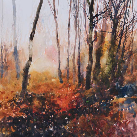 Art Greeting Card by David Parfitt, watercolour painting, autumn/winter landscape
