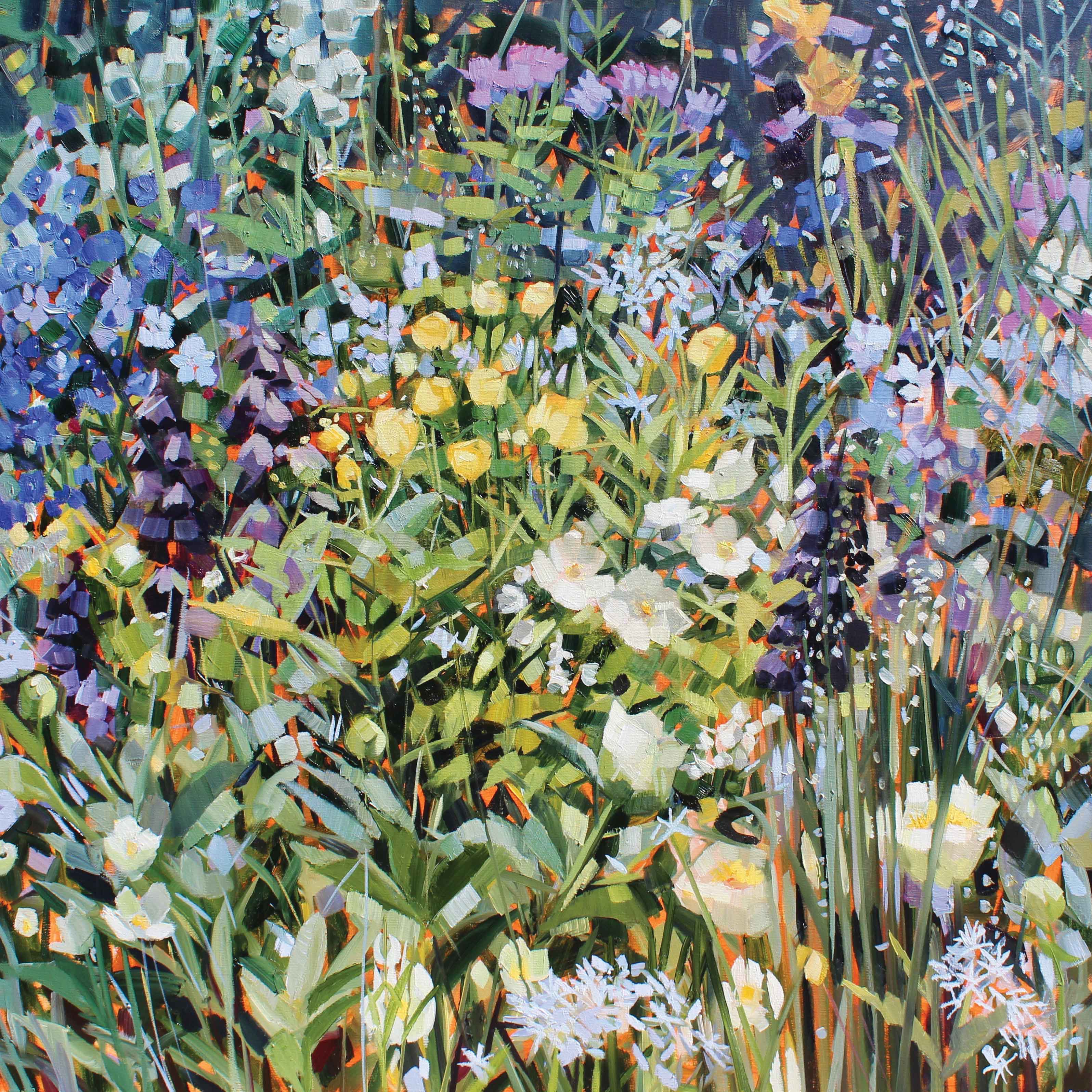 Poetry Lover's Garden by Anne-Marie Butlin, Fine Art Greeting Card, Oil, Poetry Lover's Garden from Chelsea Flower Show  