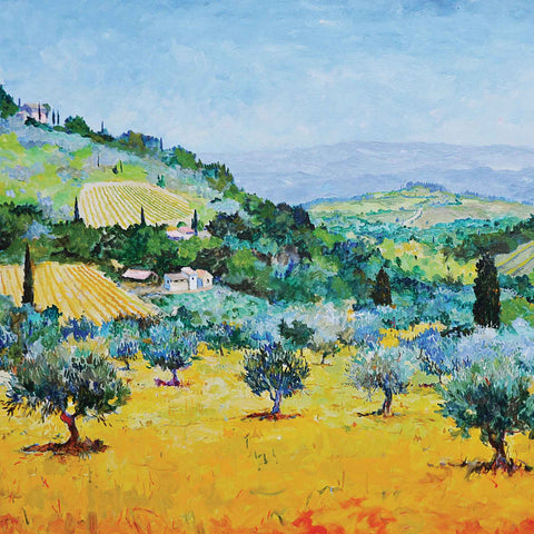 Olive and Vines by Marcel Gatteaux, Fine Art Greeting Card, Oil, Olive and vines