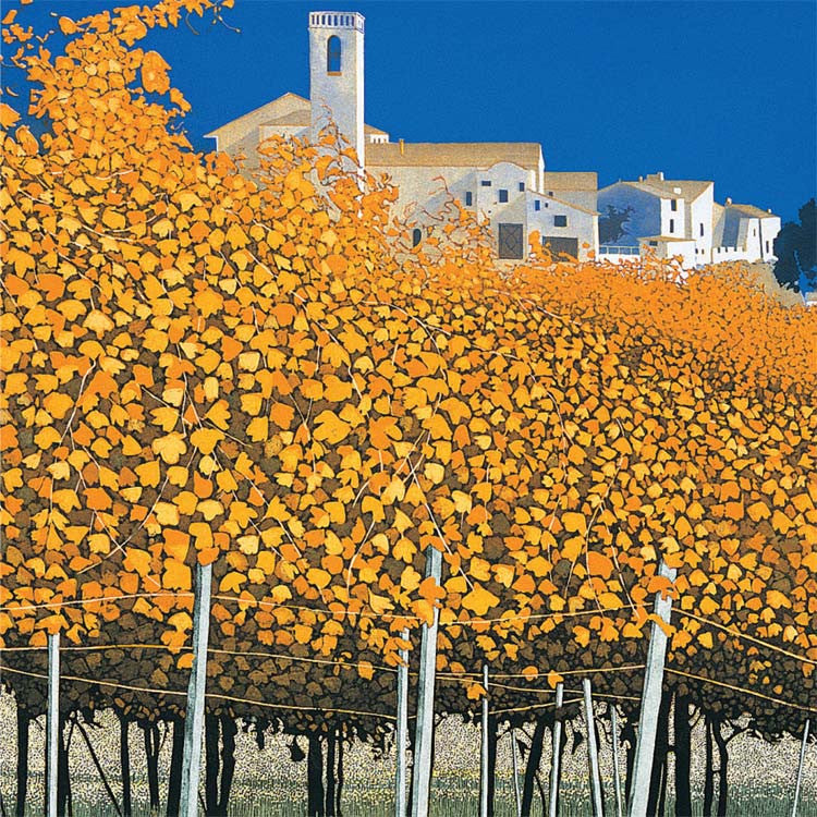 Art Greeting Card, Yellow and orange vines
