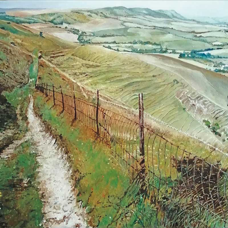 Art Greeting Card by Stuart Stanley, Oil painting of the South Downs