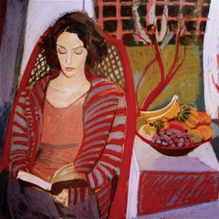 Fine Art Greeting Card, Woman Reading