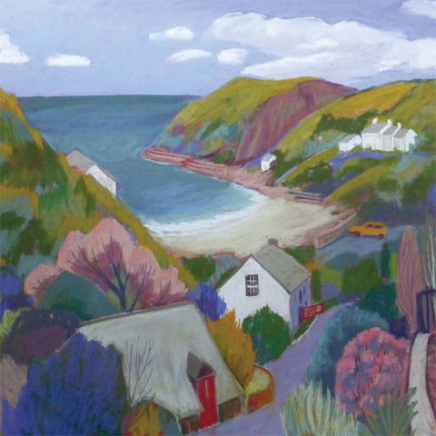 Fine Art Greeting Card, Pastel, Seaside Landscape